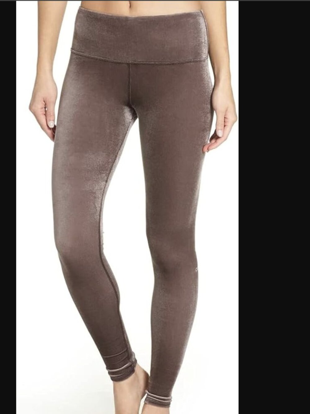 Alo Yoga Women's High Waist Posh Velour Legging and Bra Raisin Size Medium M - Picture 7 of 8
